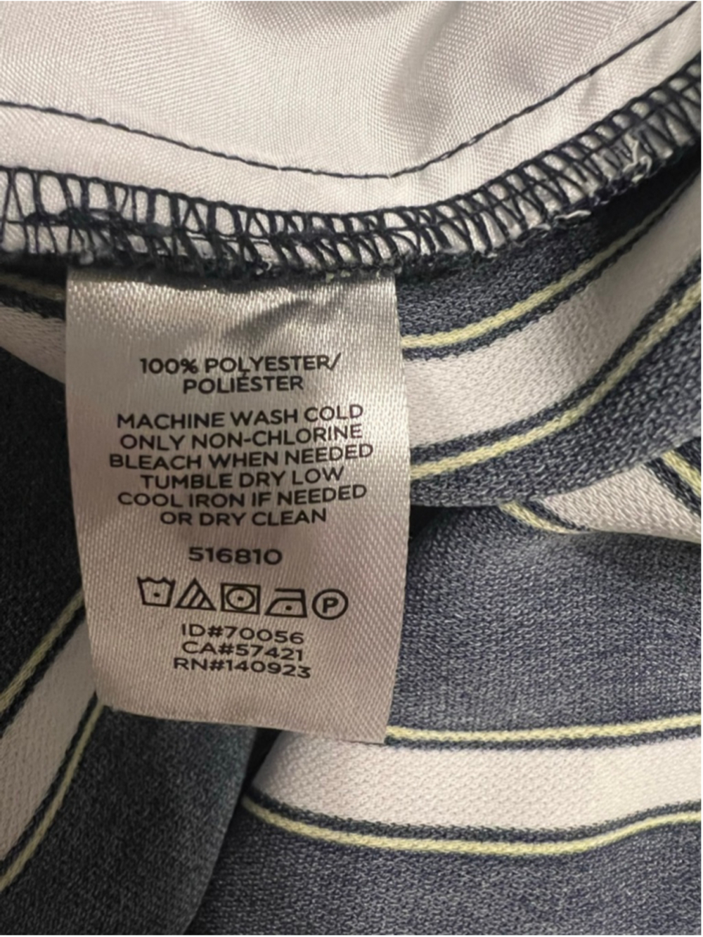 LOFT Outlet Navy & White Striped Wide Leg Crop Pants L - Picture 5 of 7